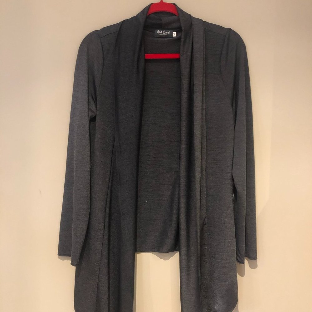 Red Coral gray swing cardigan
